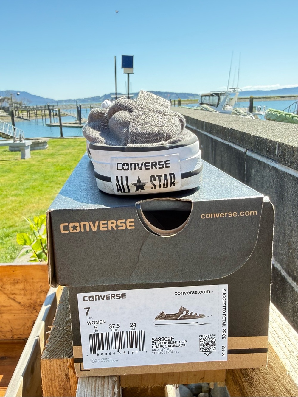 Chuck Taylor Converse Shoreline Slip-On All Star Sneakers Charcoal Black 🩶🖤